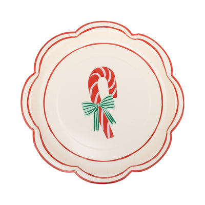 PLPL1586 - Round Candy Cane Paper Plate