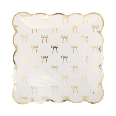 PLPL1681 - Gold Bows Paper Plate