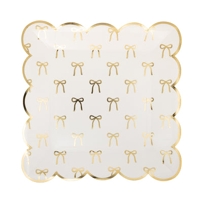 PLPL1681 - Gold Bows Paper Plate
