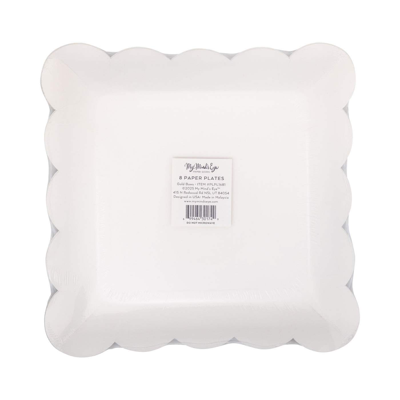 PLPL1681 - Gold Bows Paper Plate