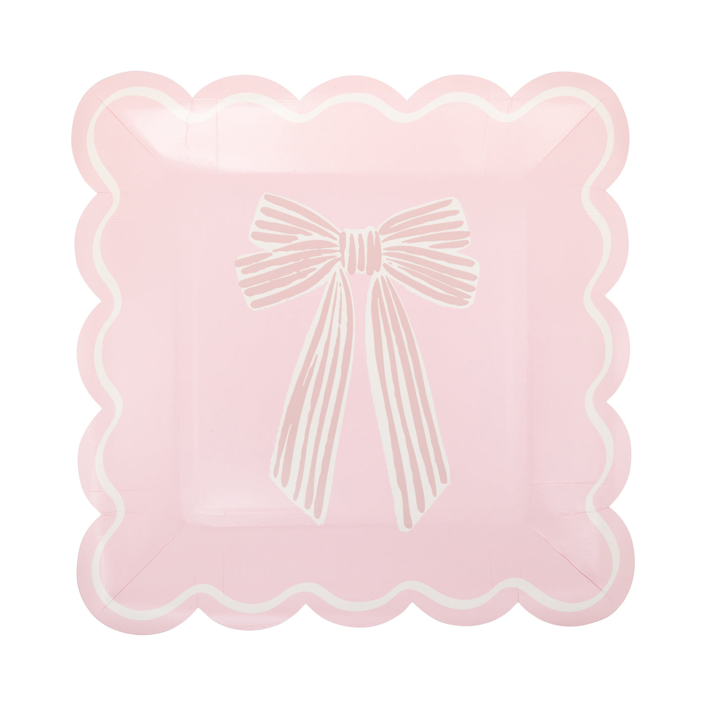PLPL1828 - Large Pink Bows Paper Plate Set