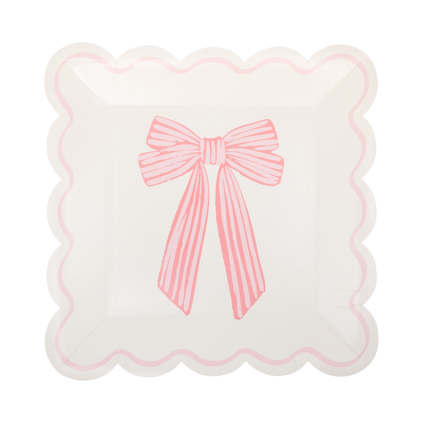 PLPL1828 - Large Pink Bows Paper Plate Set