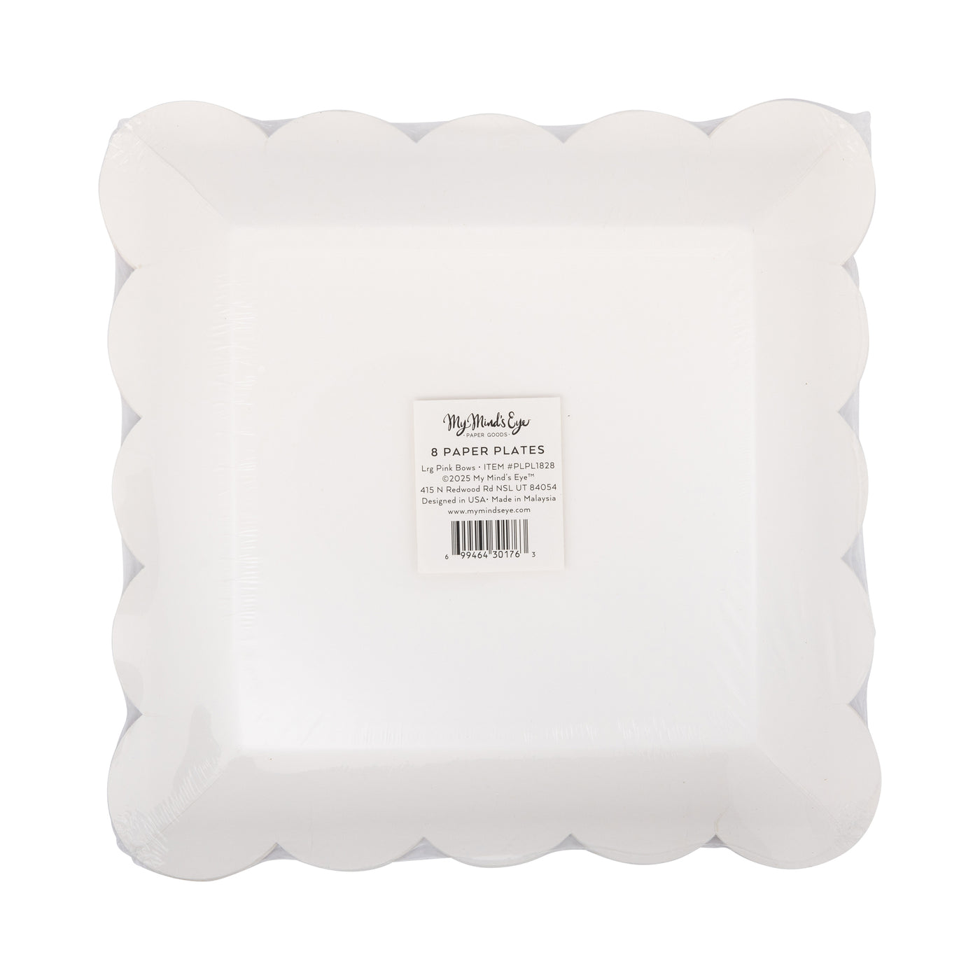 PLPL1828 - Large Pink Bows Paper Plate Set