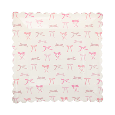 PLPL1829 - Pink Multi Bows Paper Plate