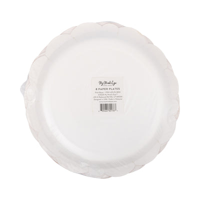PLPL1830 - Round Pink Bows Paper Plate