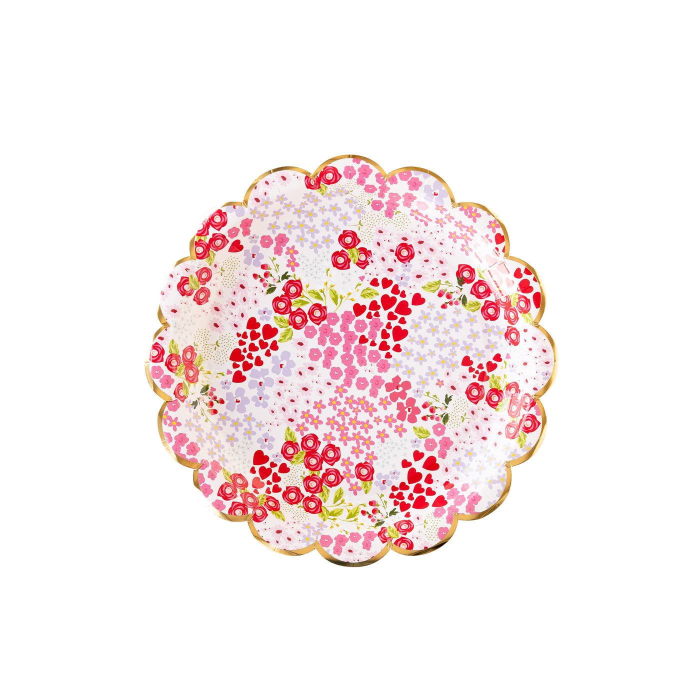 PLPL193 - Ditzy Heart & Florals Paper Plate