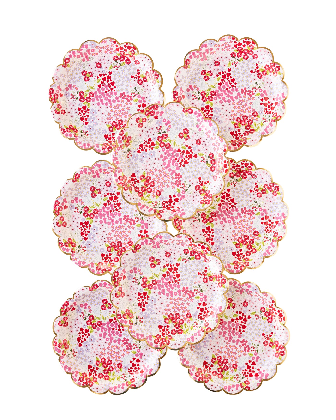 PLPL193 - Ditzy Heart & Florals Paper Plate