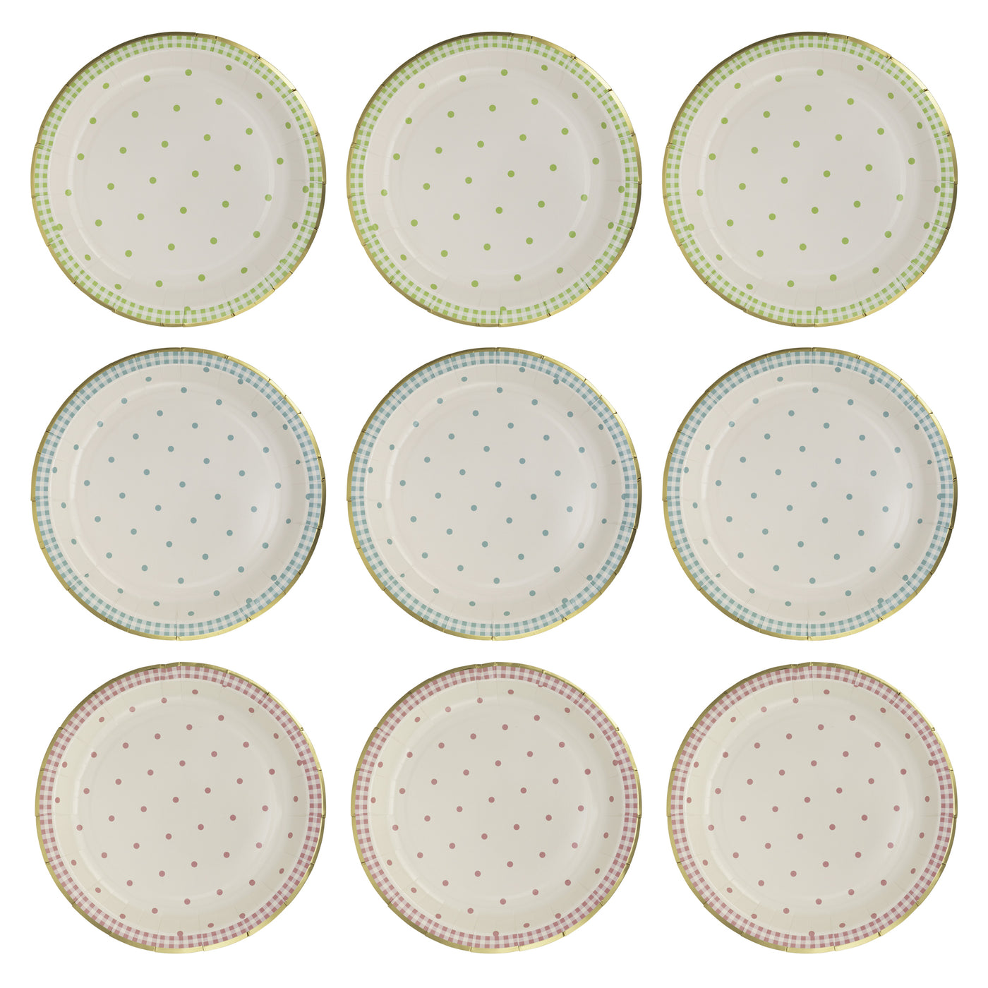 PLPL221 - Spring Polka Dot Paper Plate Set