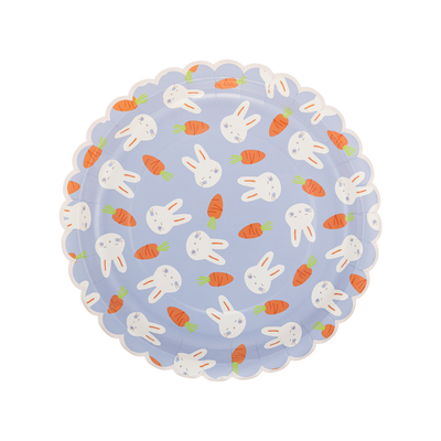 PLPL225 - Bunny and Carrot Scallop Paper Plate