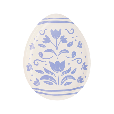 PLPL264 - Floral Egg Shaped Paper Plate