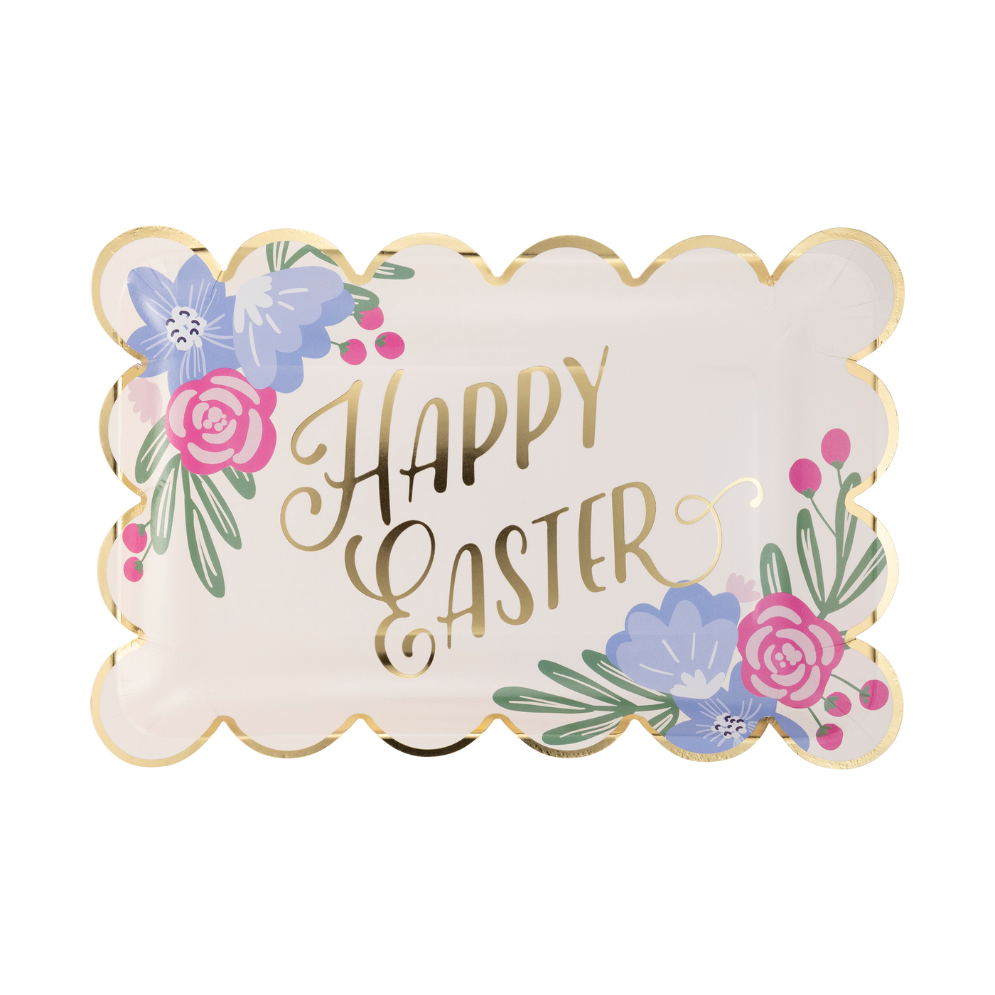 PLPL309 - Happy Easter Scallop Paper Plate