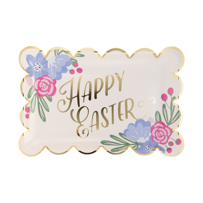 PLPL309 - Happy Easter Scallop Paper Plate