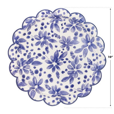 PLPL371 - Blue Floral Paper Plate