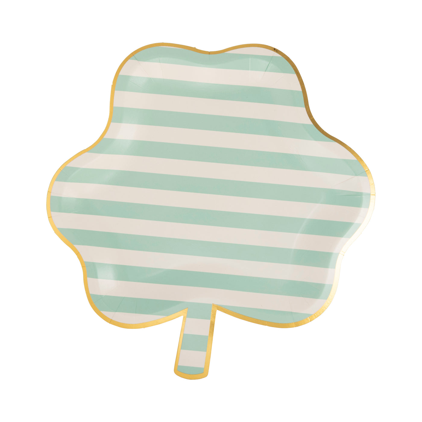 PLPL827 - Shaped Striped Shamrock Paper Plate