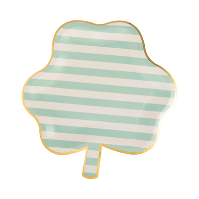 PLPL827 - Shaped Striped Shamrock Paper Plate