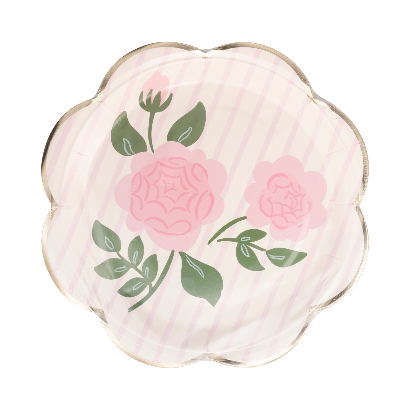 PLPL870 - Rose Stripe Paper Plate