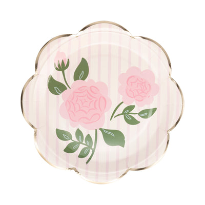 PLPL870 - Rose Stripe Paper Plate