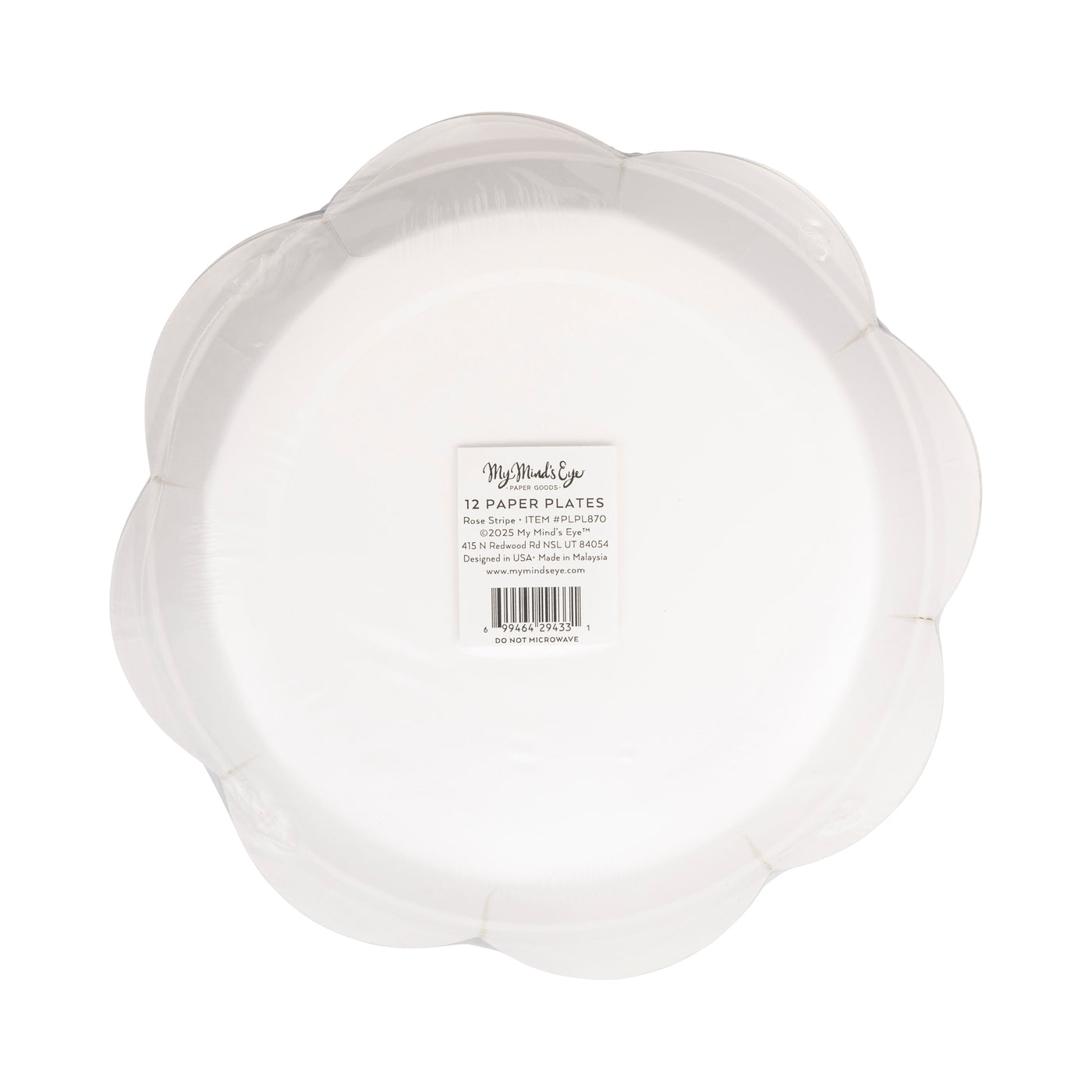 PLPL870 - Rose Stripe Paper Plate