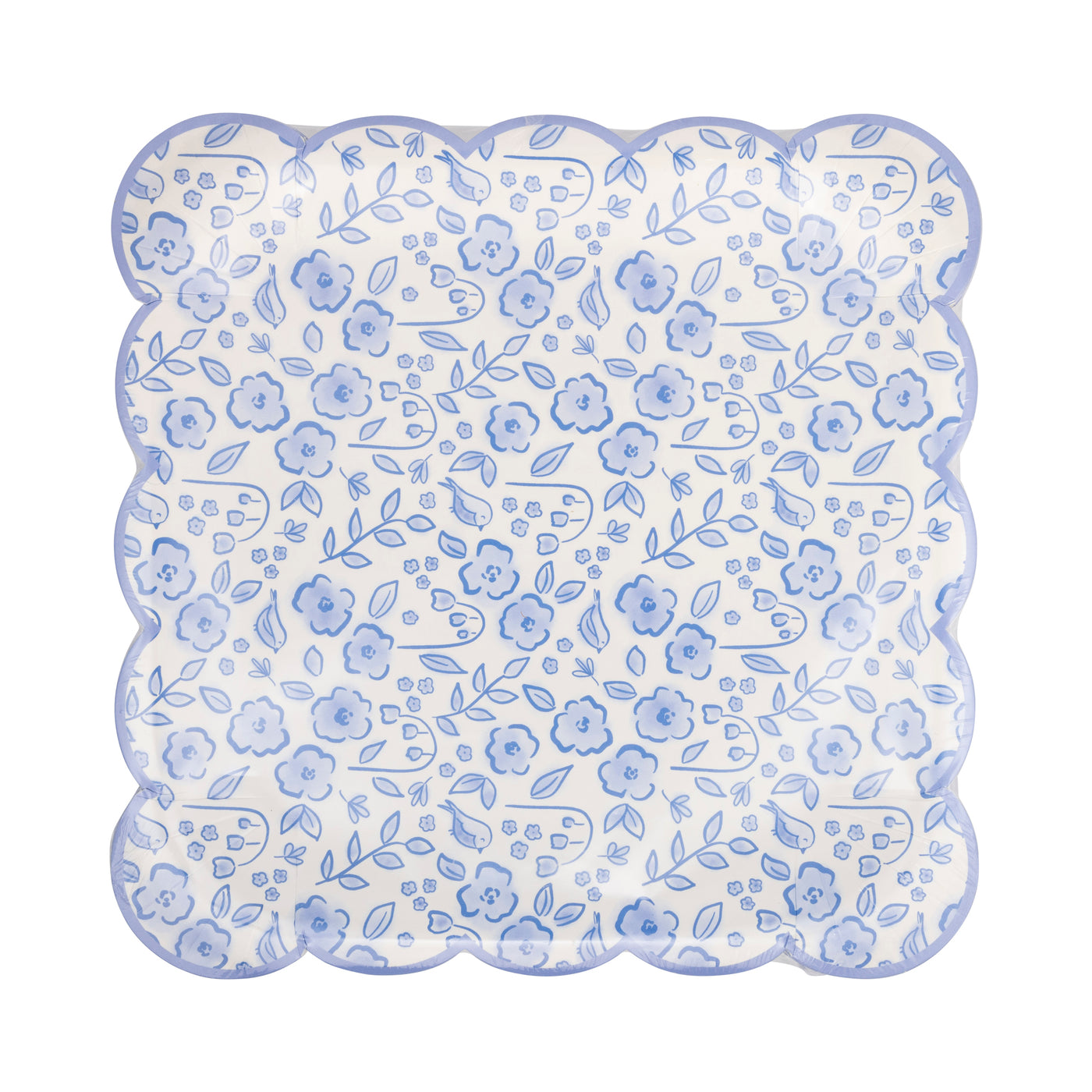 PLPL887 - Blue Floral Paper Plate