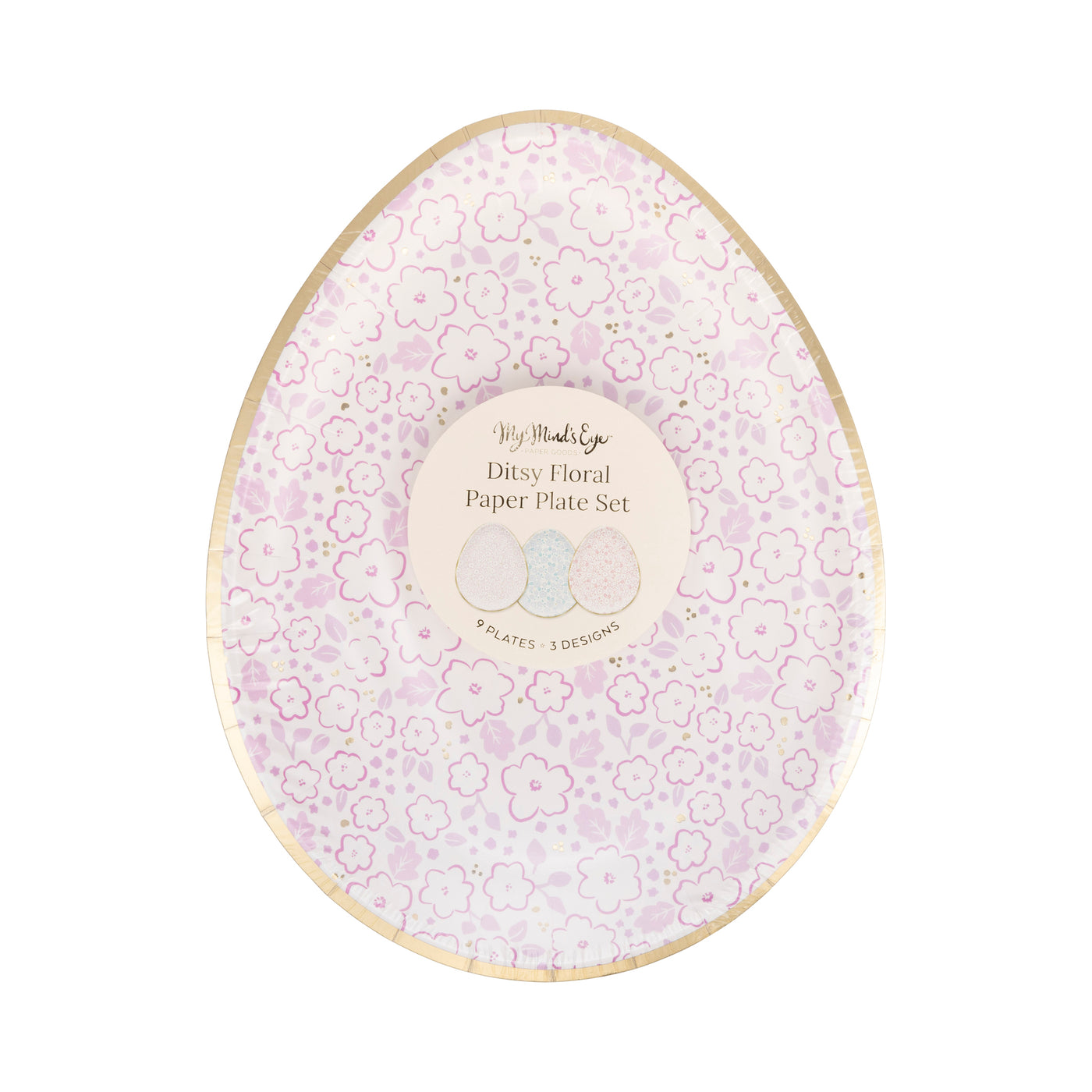 PLPL893 - Ditsy Floral Egg Paper Plate Set