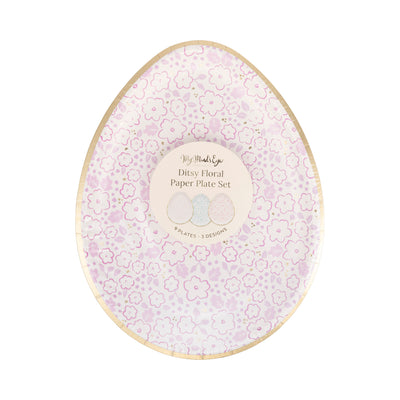 PLPL893 - Ditsy Floral Egg Paper Plate Set