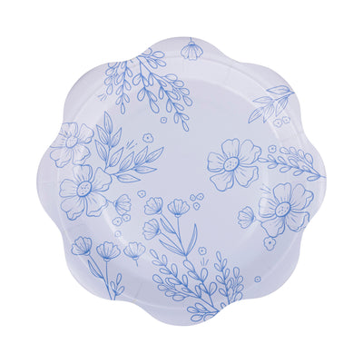 PLPL912 -  Blue Floral Paper Plate