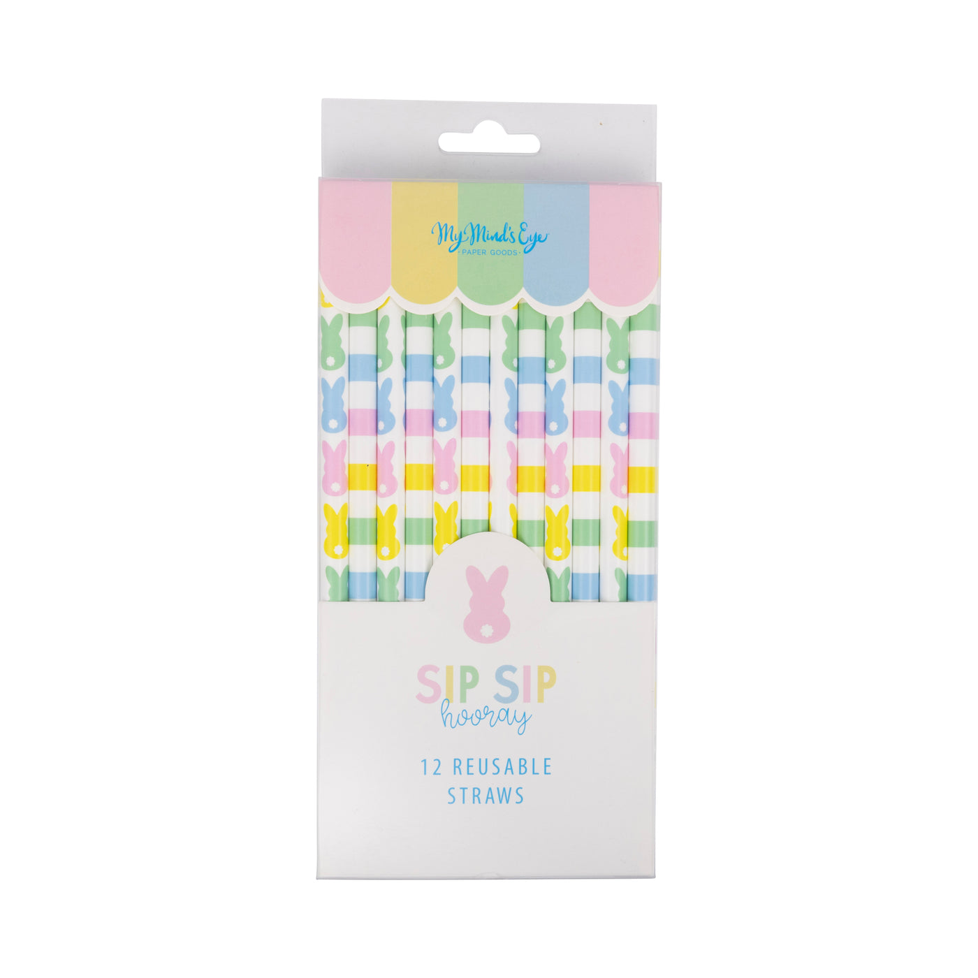 PLSS344 - Pastel Bunnies Reusable Straws