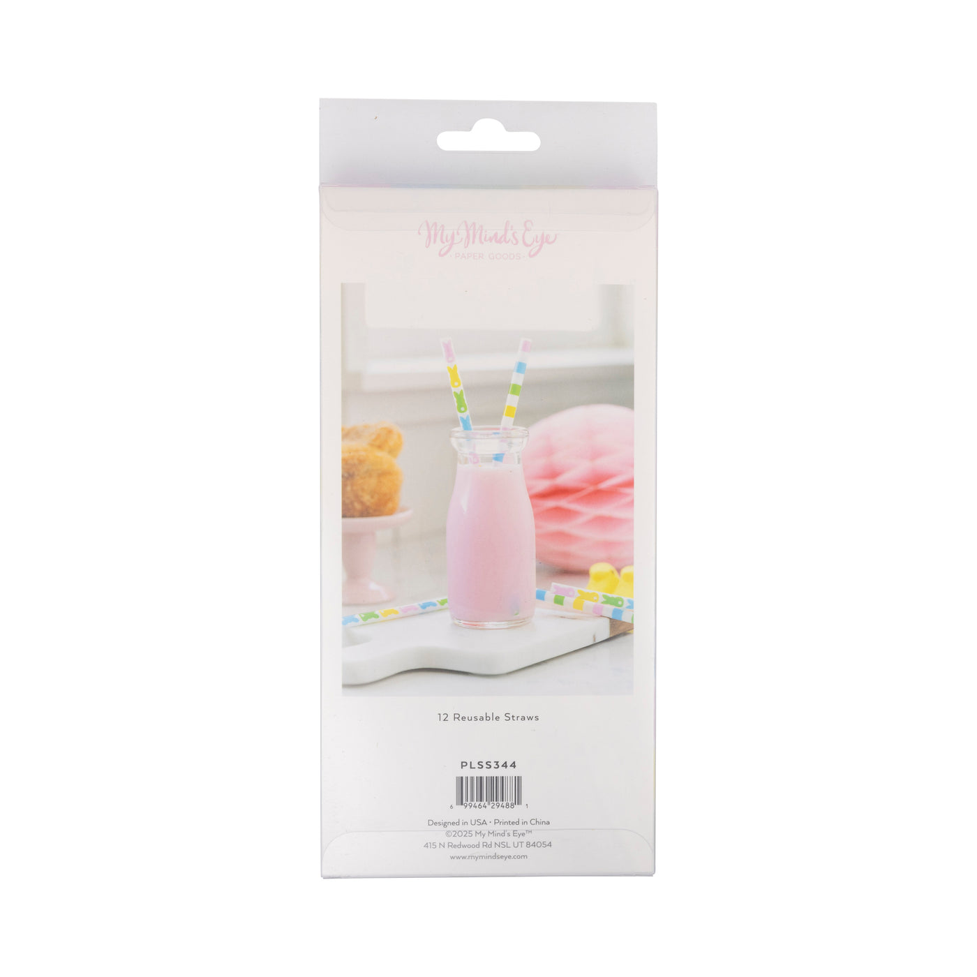 PLSS344 - Pastel Bunnies Reusable Straws