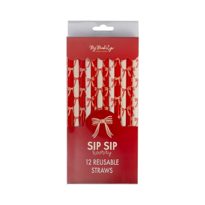 PLSS354 - Christmas Bows Reusable Straws