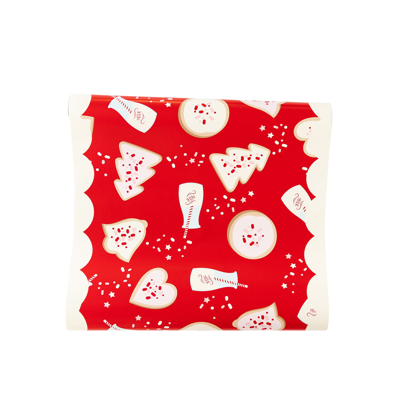 PLTBR112 - Red Milk and Cookies Paper Table Runner
