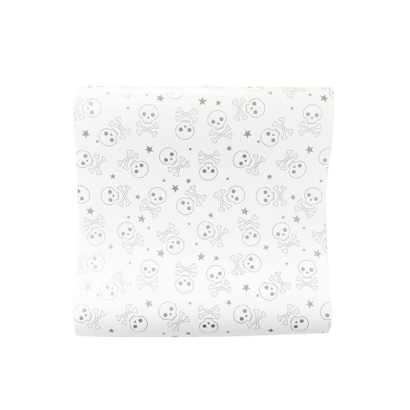 PLTBR76 -  White and Silver Cross Bones Paper Table Runner