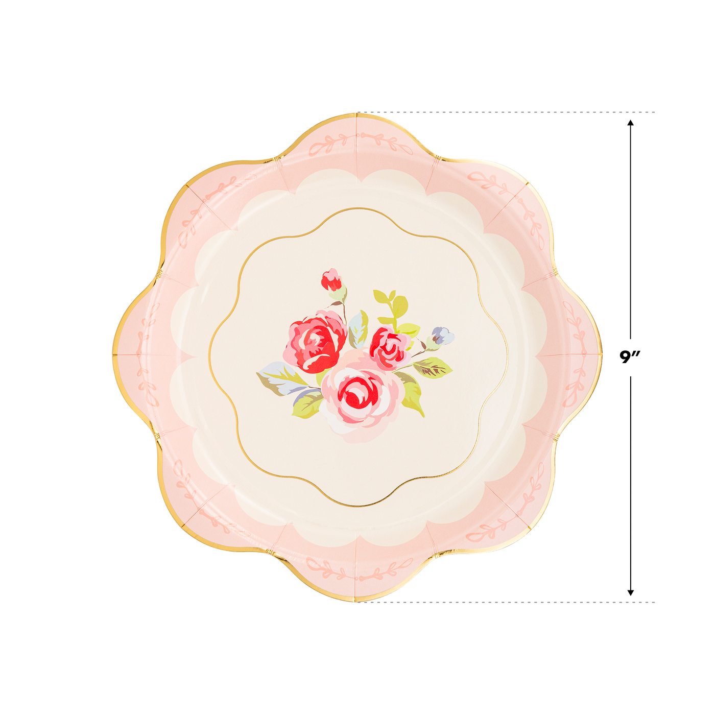 PLTEA40 - Tea Party Scalloped Round Paper Plate