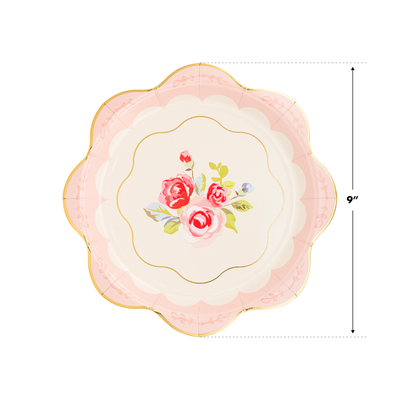 PLTEA40 - Tea Party Scalloped Round Paper Plate
