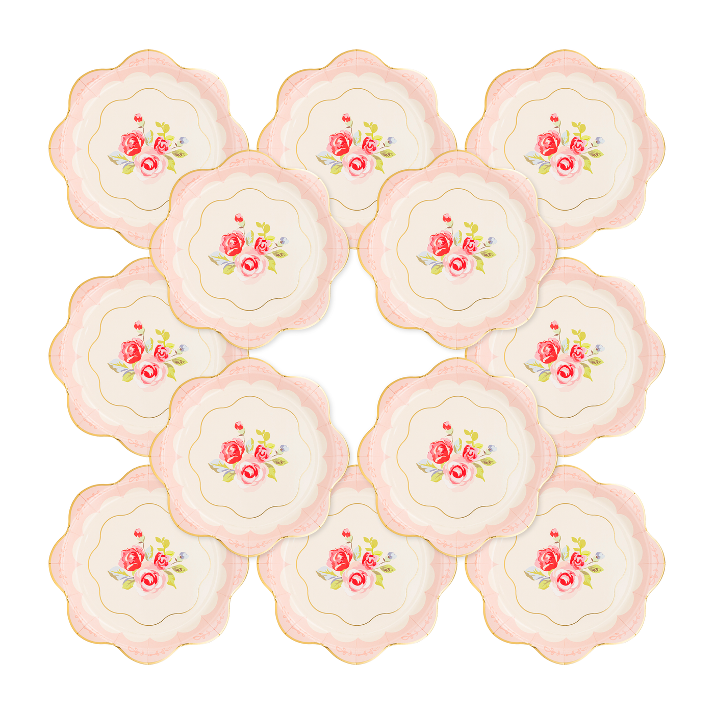 PLTEA40 - Tea Party Scalloped Round Paper Plate