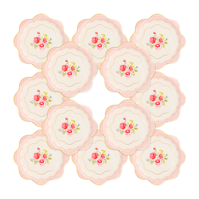 PLTEA40 - Tea Party Scalloped Round Paper Plate