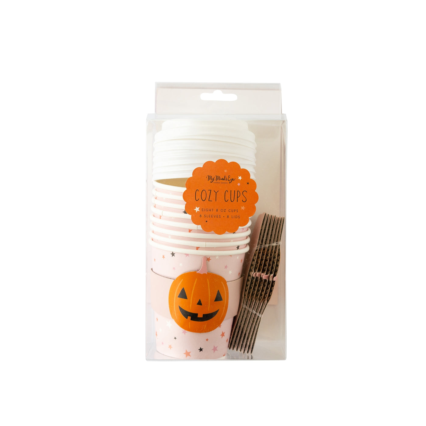 PLTG217 -  Pink Pumpkin Stars Cozy To Go Cups