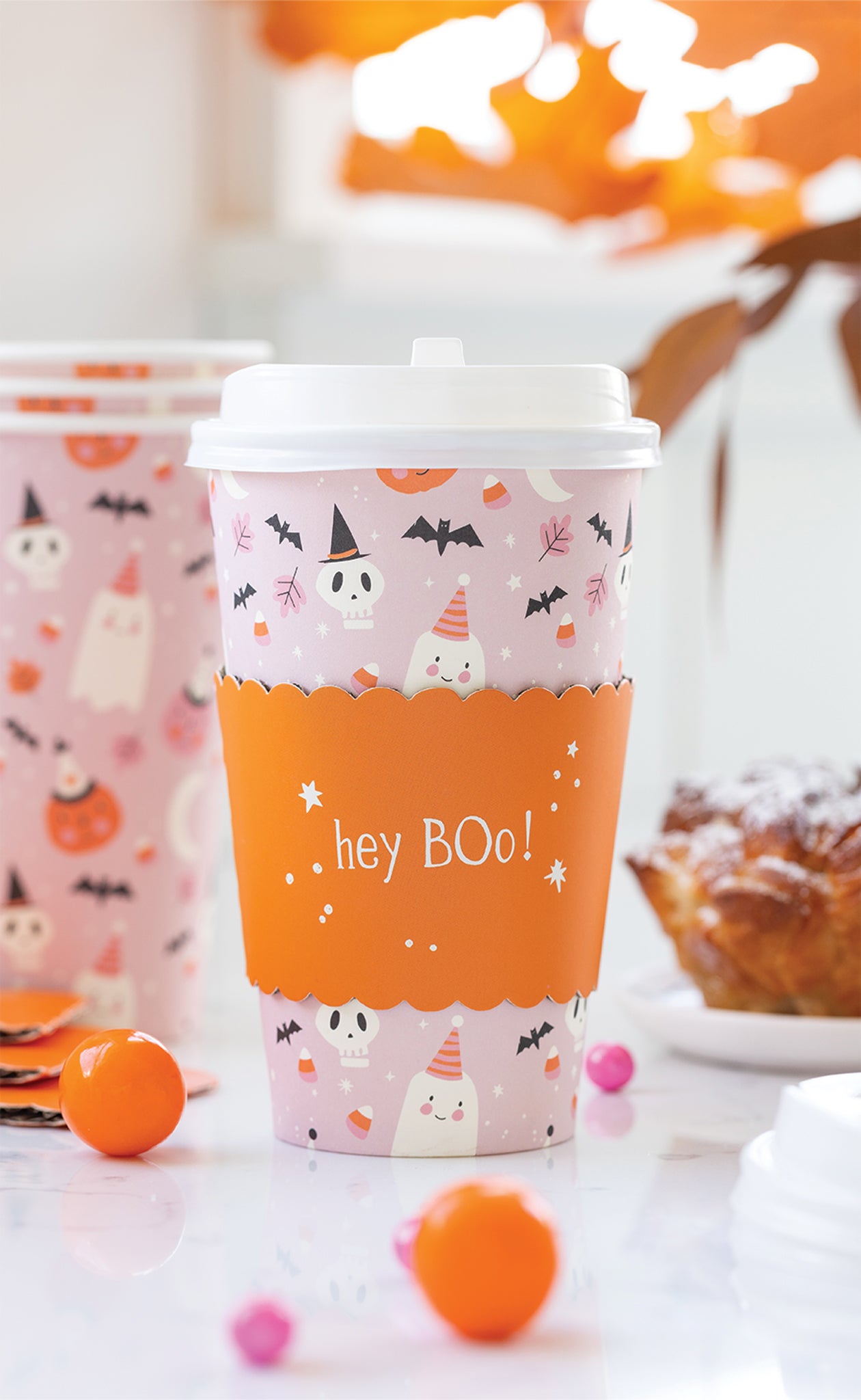 PLTG228 - Pink Halloween Icons To Go Cup