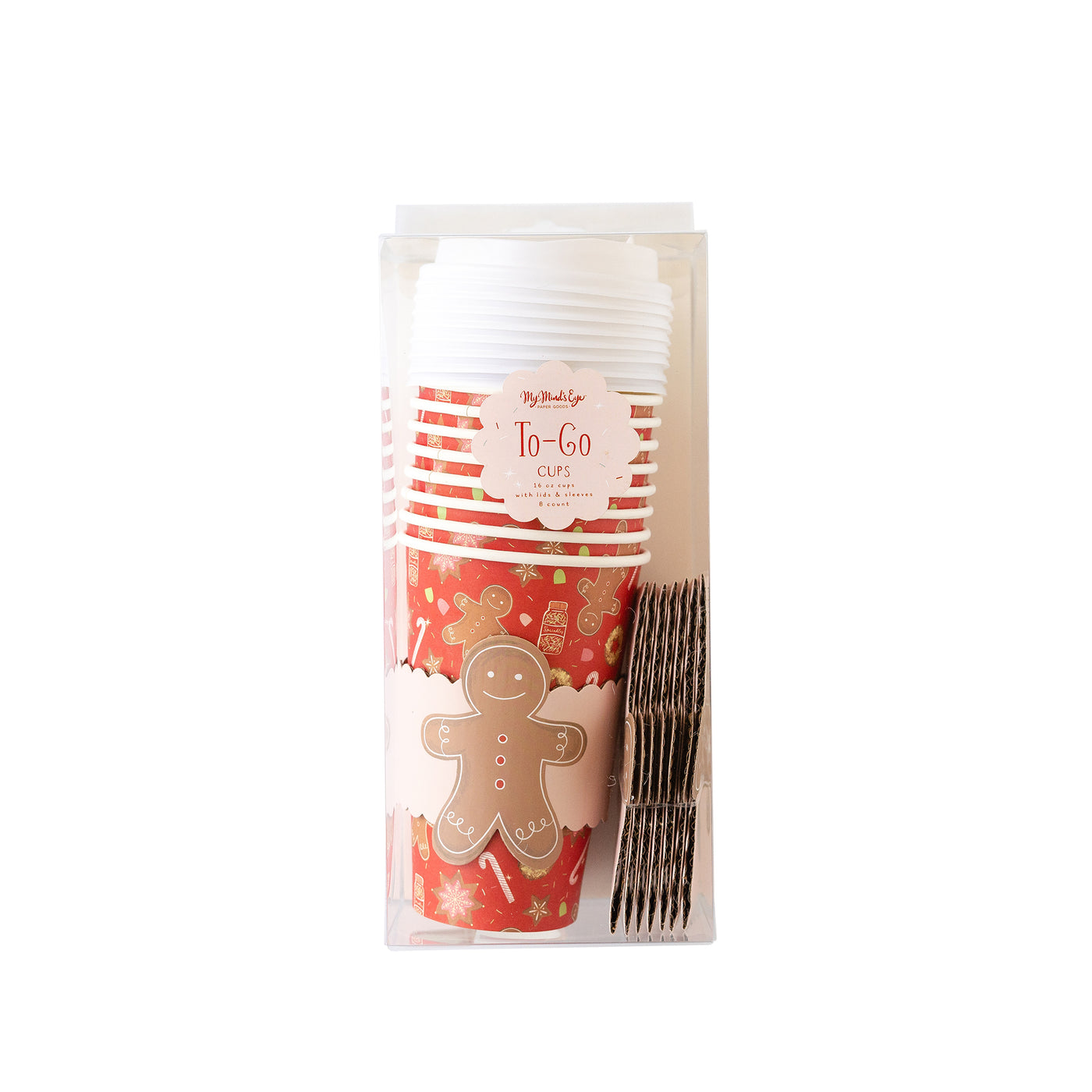 PLTG251A - Gingerbread Man To-Go Cups 8 ct