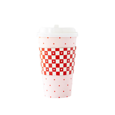 PLTG317 - Red Checks To-Go Cup Set