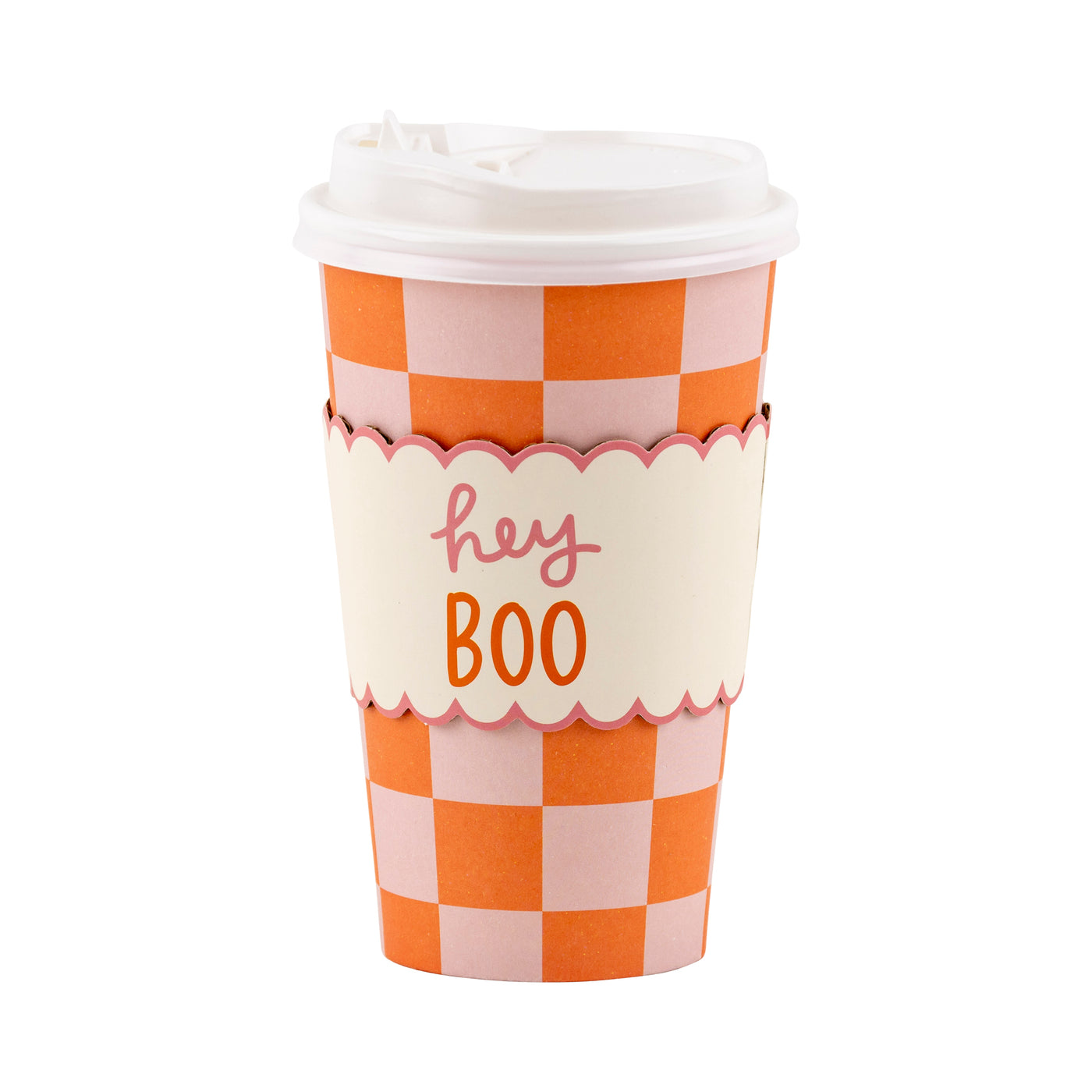 PLTG383 - Pink Orange Checks To Go Cup