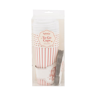 PLTG641 - Vintage Santa Stripe To Go Cups