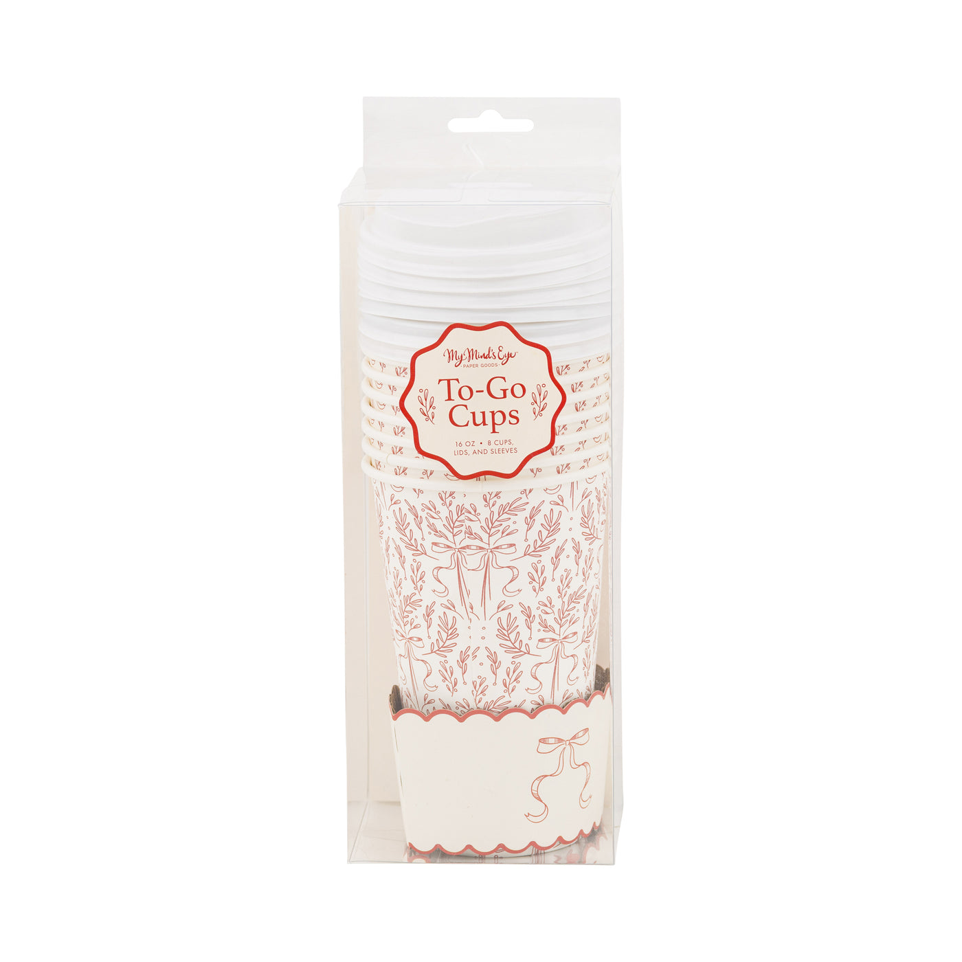 PLTG642J - Christmas Red Bow To Go Cups