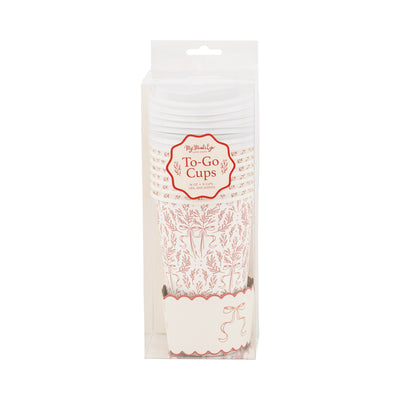 PLTG642J - Christmas Red Bow To Go Cups