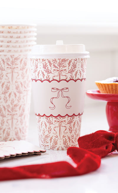 PLTG642J - Christmas Red Bow To Go Cups