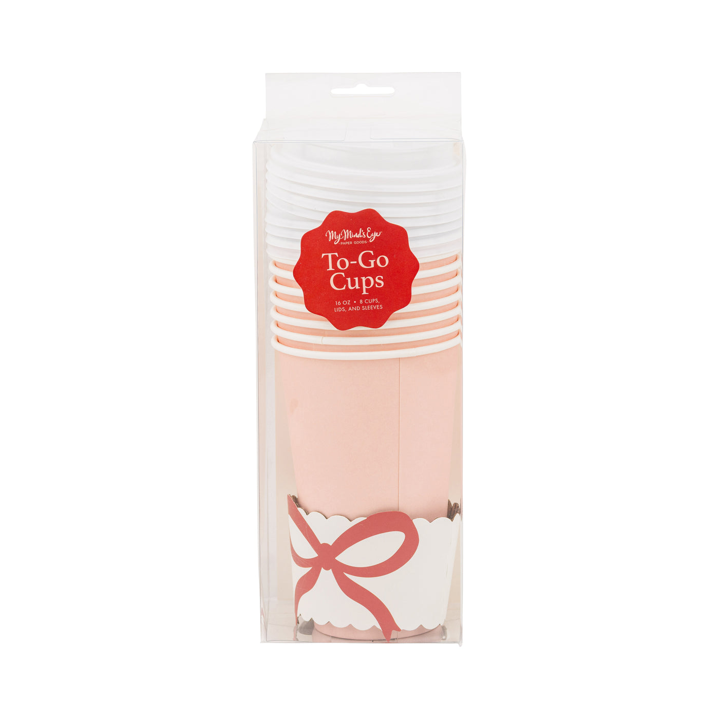 PLTG644J - Red Bow on Pink To Go Cups
