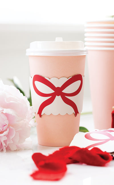 PLTG644J - Red Bow on Pink To Go Cups