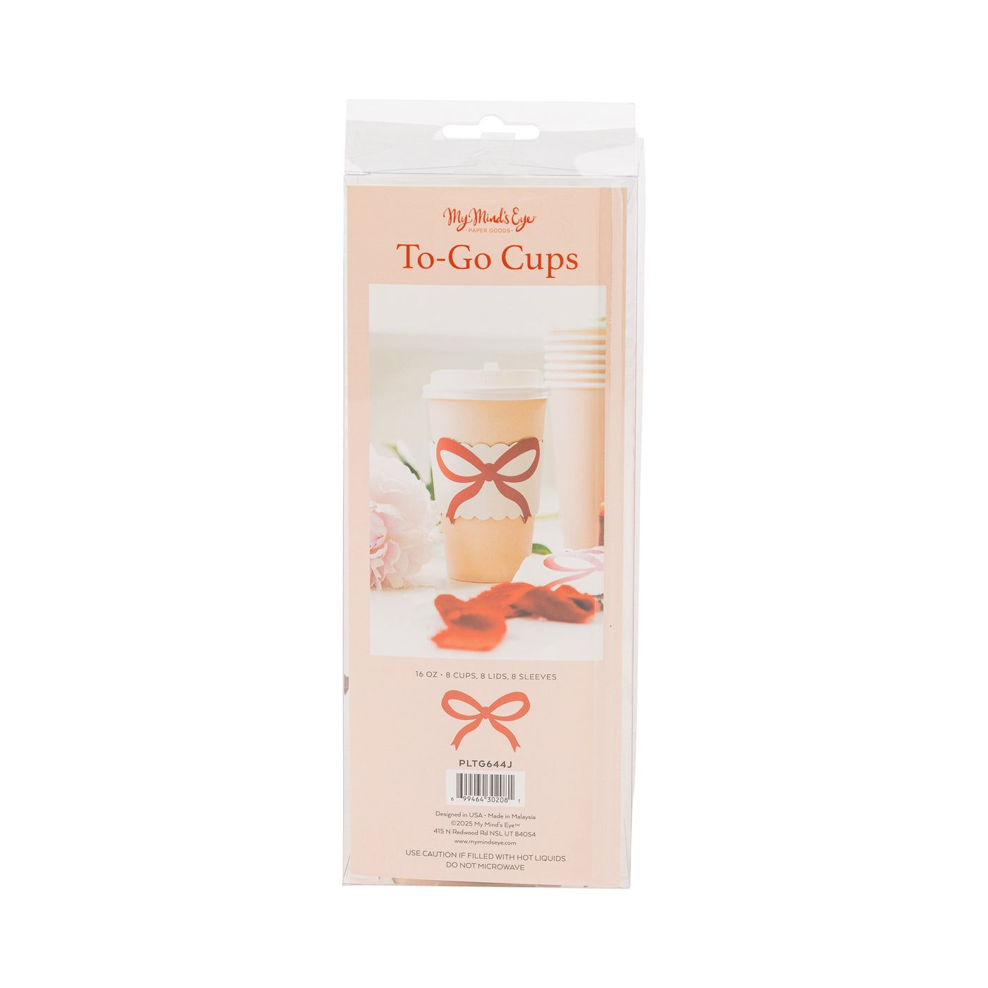 PLTG644J - Red Bow on Pink To Go Cups