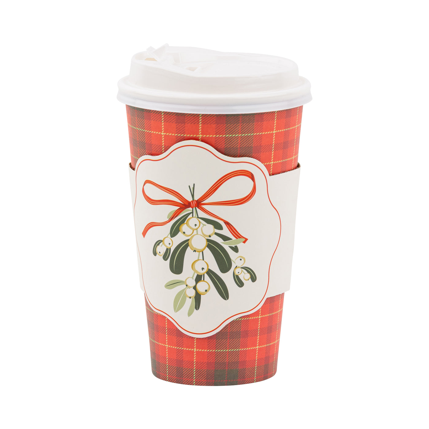 PLTG652J - Mistletoe Plaid To Go Cups