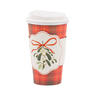 PLTG652J - Mistletoe Plaid To Go Cups