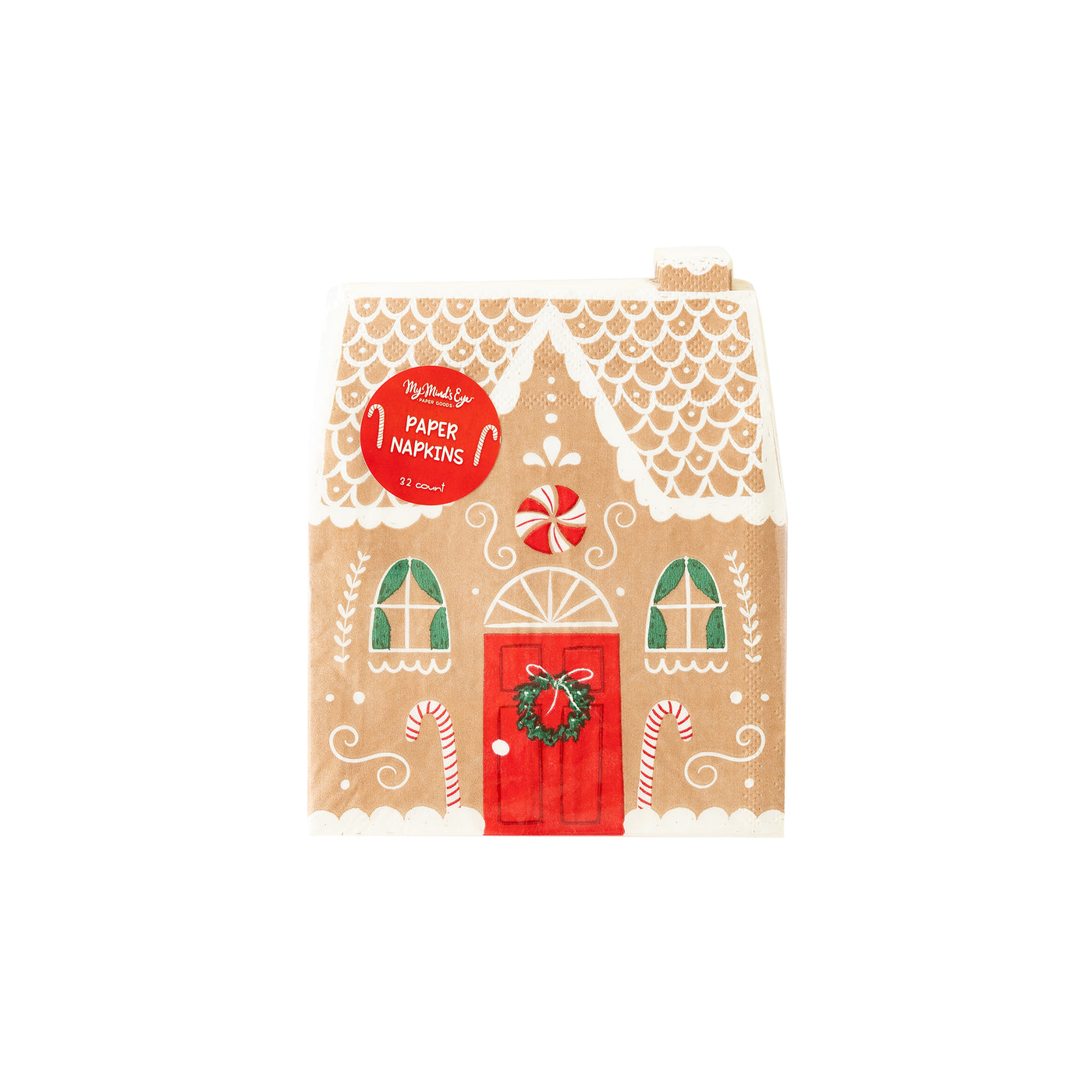 PLTS352U - Gingerbread House Shaped Paper Dinner Napkin